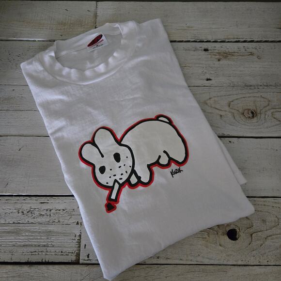 Kozik X Kidrobot Smorking labbit Tshirt Sz Med Y2K - Picture 1 of 9